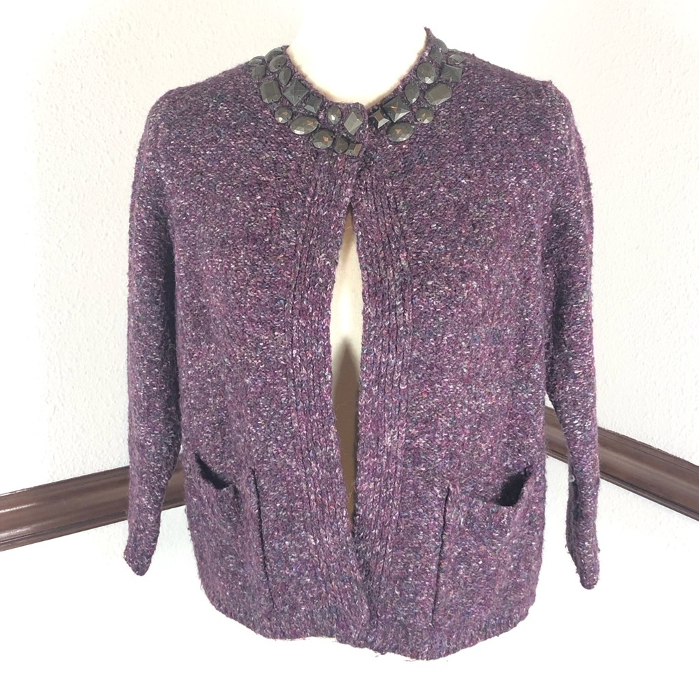 Ruby Rd petite purple sweater cardigan size PM